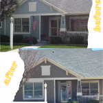 Dk Taupe Body, Off White Trim paint colors on exterior house