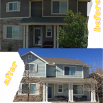 Lt Grey Body, White Trim 2 paint colors on exterior house