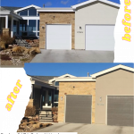 Tan Body, White Trim, Dk Brown Accent 1 paint colors on exterior house